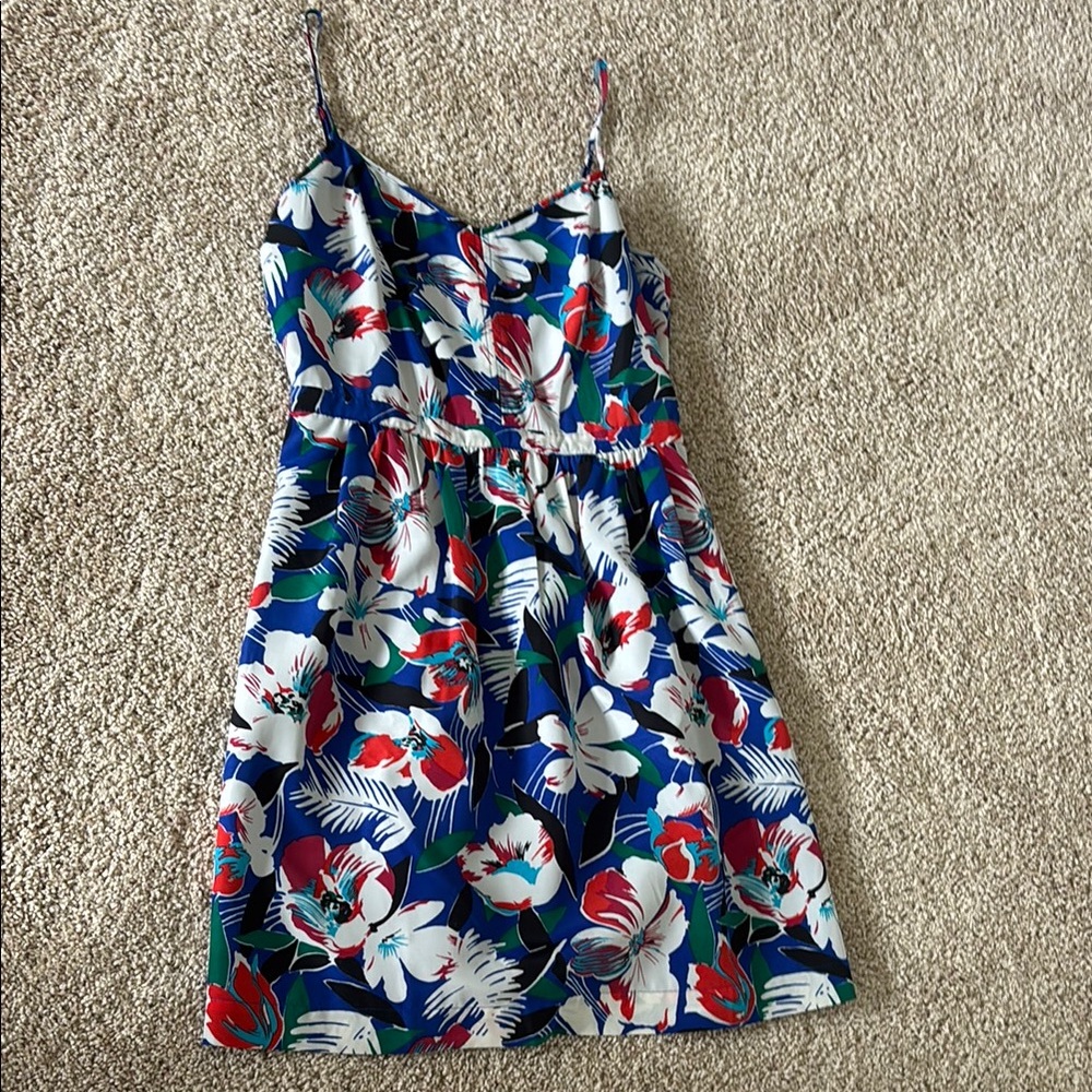 JCrew Floral Spaghetti Strap Dress